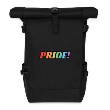 Texte arc-en-ciel de la fierté - Sac à dos roll top - noir - Devant
