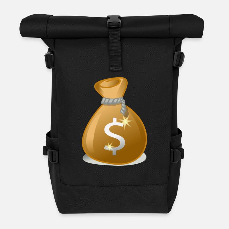Geldsack - Rolltop Rucksack - Schwarz