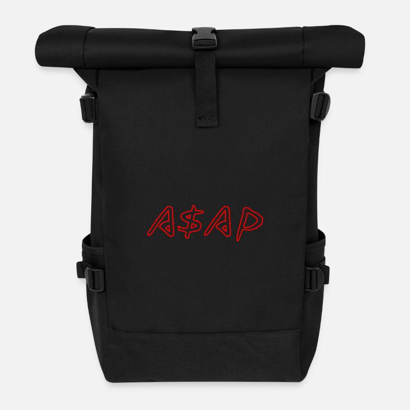 ASAP Neon Sketch Red - Sac à dos roll top - noir