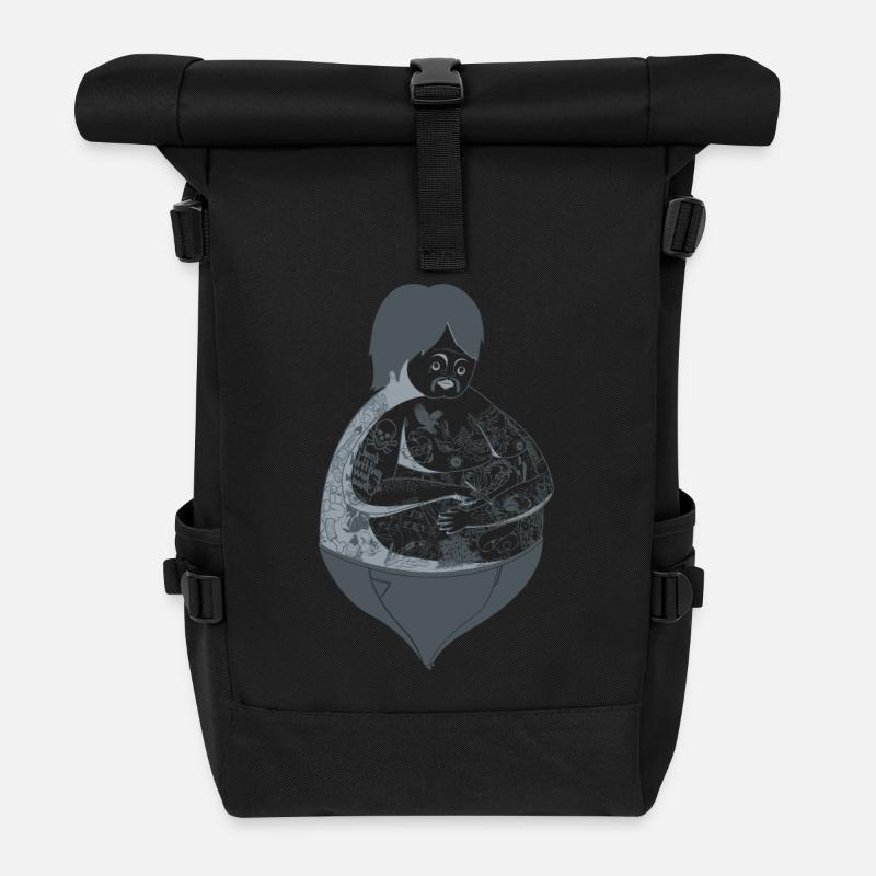 Tattoo Guy - Roll Top Backpack - black