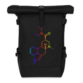 LSD Molecule Colored - Roll Top Backpack - black - Front