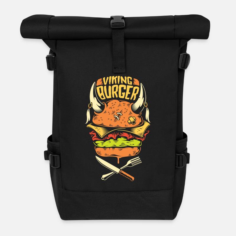 hamburger viking - Sac à dos roll top - noir