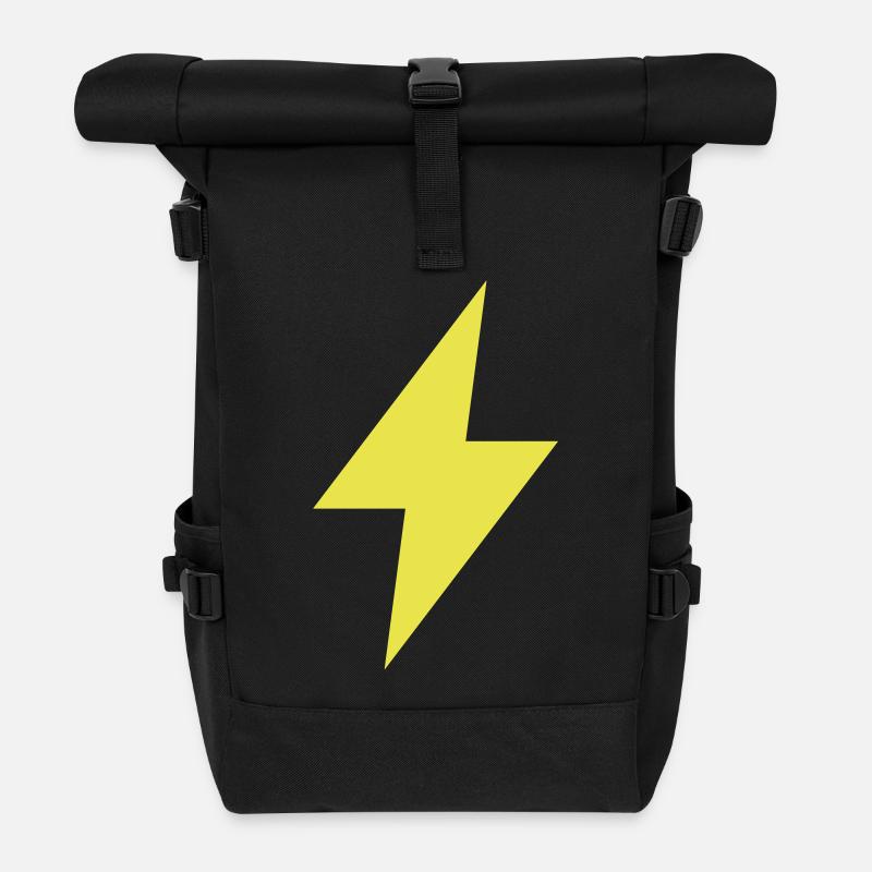 Blitz Symbol - Thunder - Flash - Rolltop Rucksack - Schwarz