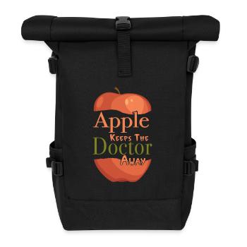 An apple a day keeps the doctor away - Roll Top Backpack - black - Front