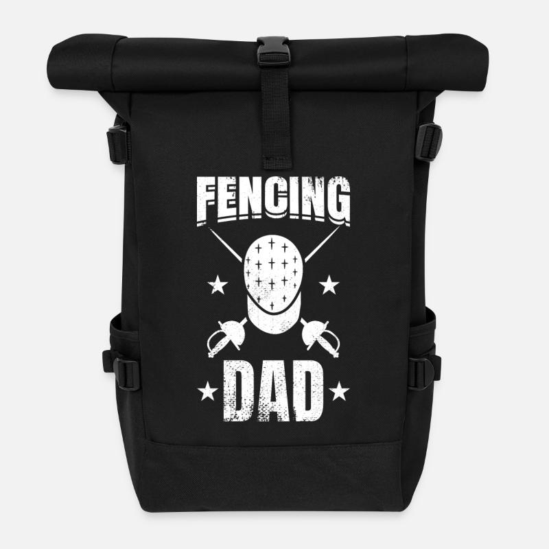 Papa d’escrime - Sac à dos roll top - noir