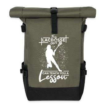 Lacrosse Mädchen - Rolltop Rucksack - Olive/Schwarz - Vorne