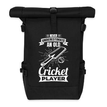 Unterschätze nie alte Kricketspieler - Rolltop Rucksack - Schwarz - Vorne
