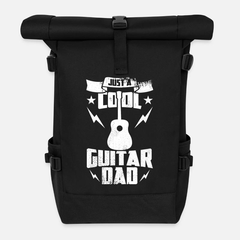 Cool Guitar Dad - Roll Top Backpack - black
