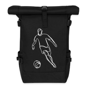 Footballer Sketch - Roll Top Backpack - black - Front