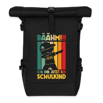Bäähm Schulkind 2025 - Rolltop Rucksack - Schwarz - Vorne