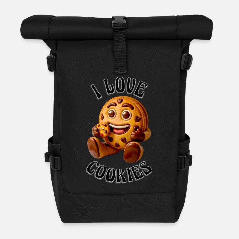 J’ADORE LES COOKIES - Sac à dos roll top - noir
