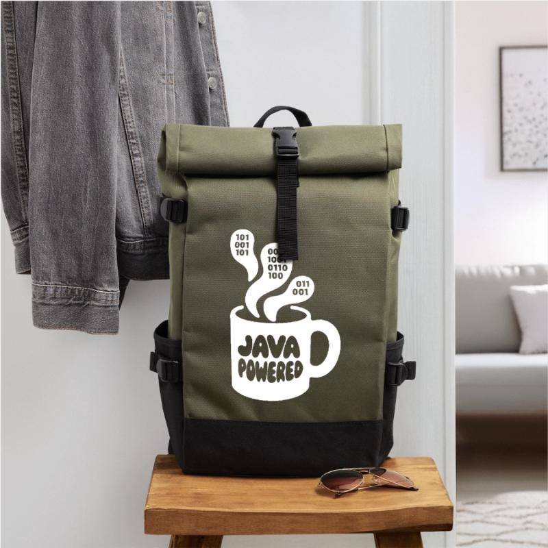 Java Powered Mug: Binary Steam Rolltop Rucksack
