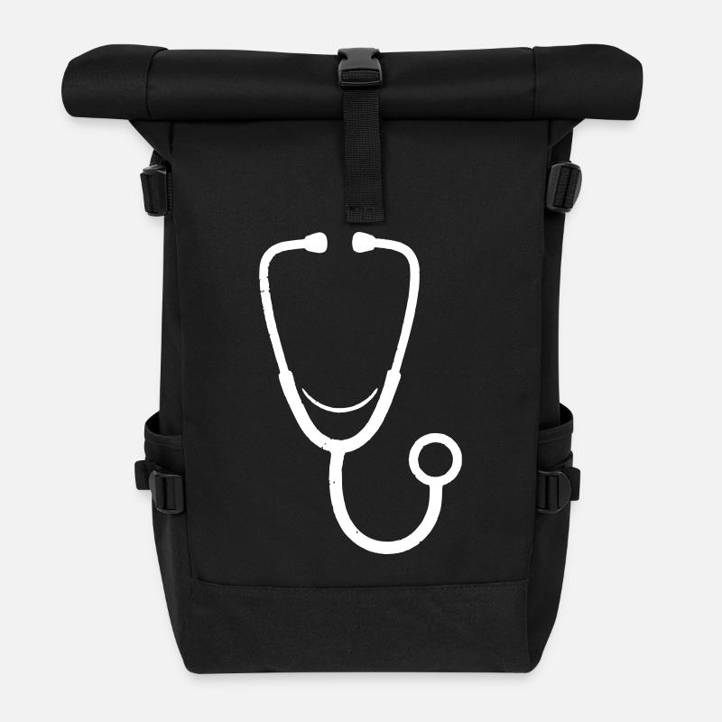 Stethoskop Medizin Arzt Pflege Herz - Rolltop Rucksack - Schwarz