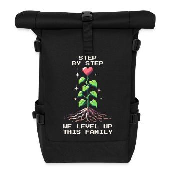 Step by Step: Level Up Family | Patchwork - Roll Top Backpack - black - Front