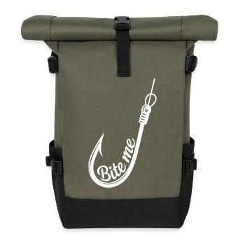 Bite Me Hook Grafik - Rolltop Rucksack - Olive/Schwarz - Vorne