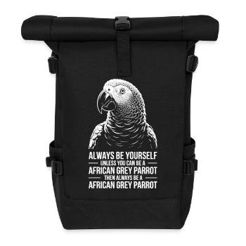 Graupapagei Sprüche Lustiges Graupapagei Geschenk  - Rolltop Rucksack - Schwarz - Vorne