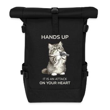 Les mains en l’air, c’est une attaque contre ton cœur - Sac à dos roll top - noir - Devant
