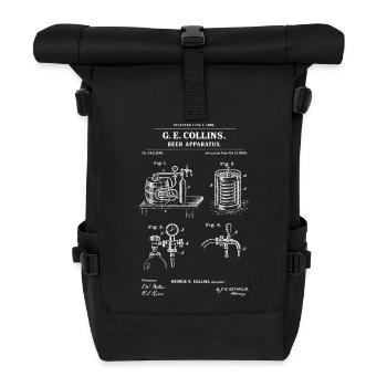 Vintage Biergerät Bauplan - Rolltop Rucksack - Schwarz - Vorne