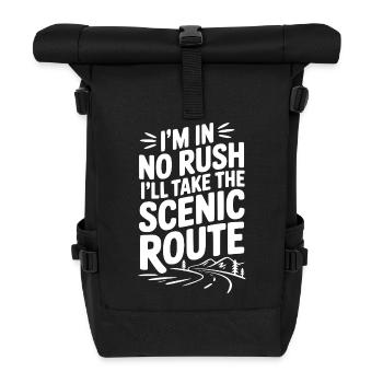 Ich habe es nicht eilig, ich nehme die landschaftlich reizvolle Route - Rolltop Rucksack - Schwarz - Vorne