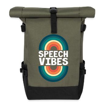 Speech Therapy Speech Therapist - Roll Top Backpack - olive/black - Front