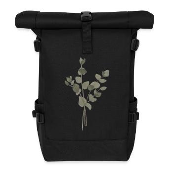 Eukalyptus-Aquarell - Rolltop Rucksack - Schwarz - Vorne