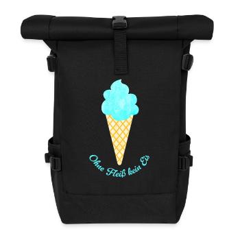 Eis Waffel coole Sprüche Quote Sommer Eiscreme Fan - Rolltop Rucksack - Schwarz - Vorne