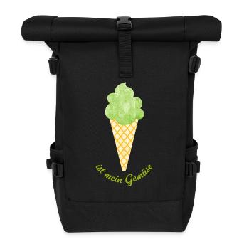 Eis Gemüse Veganer Eiscreme Sommer coole Sprüche - Rolltop Rucksack - Schwarz - Vorne
