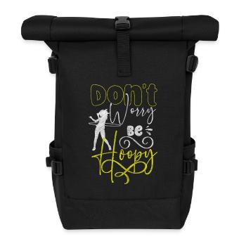 Hula Hooper Fitness Workout Mature Sports - Roll Top Backpack - black - Front