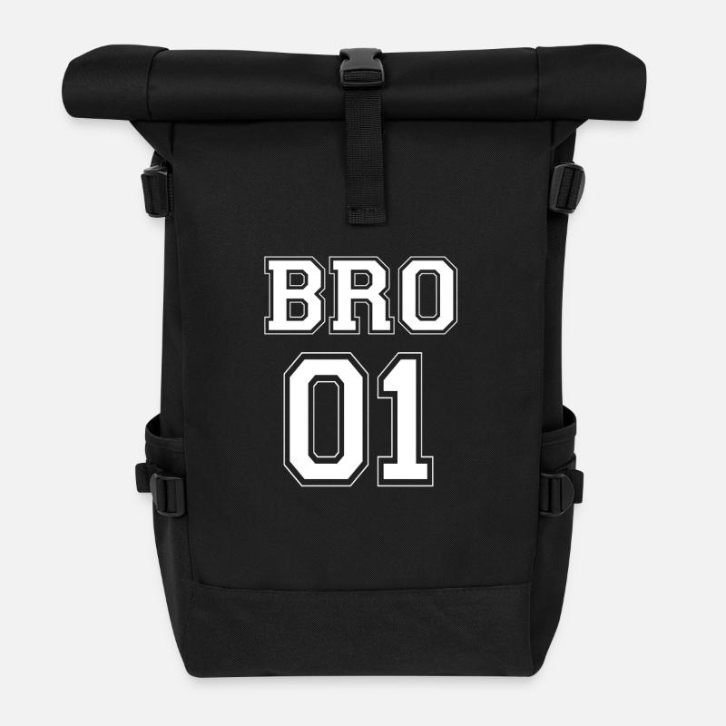BRO 01 - White Edition - Rolltop Rucksack - Schwarz
