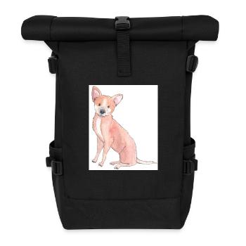 Chihuahua Aufkleber - Rolltop Rucksack - Schwarz - Vorne