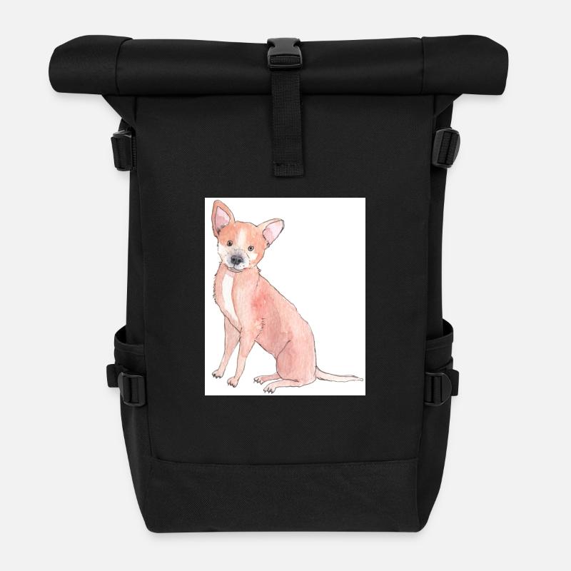 Chihuahua Aufkleber - Rolltop Rucksack - Schwarz
