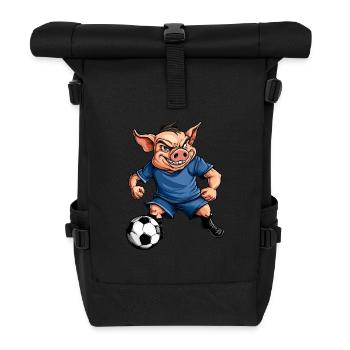 Football Piggy - Roll Top Backpack - black - Front