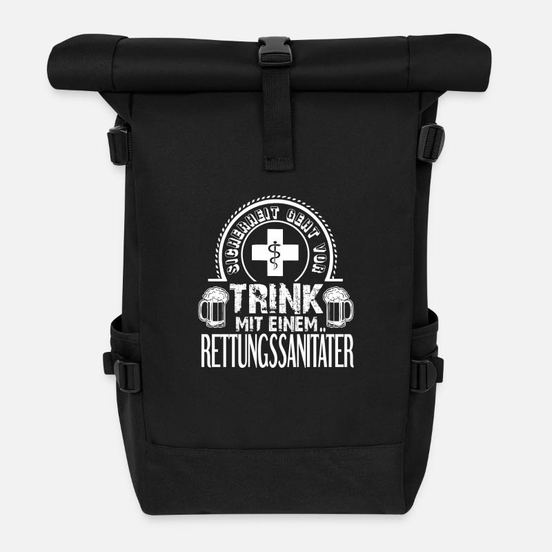 Sanitäter - Rolltop Rucksack - Schwarz