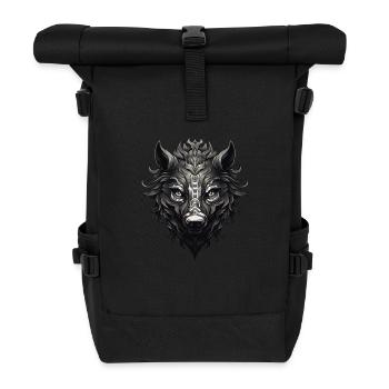 Wild boar - Roll Top Backpack - black - Front