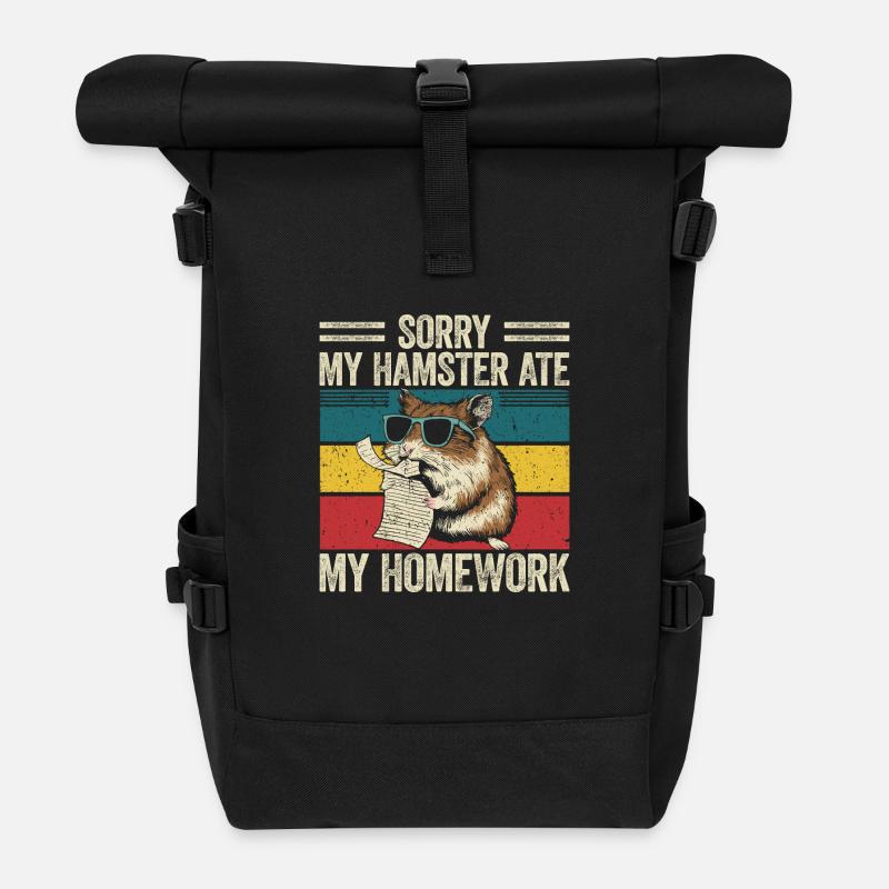 Lustiger Spruch für Hamsterfans - Rolltop Rucksack - Schwarz