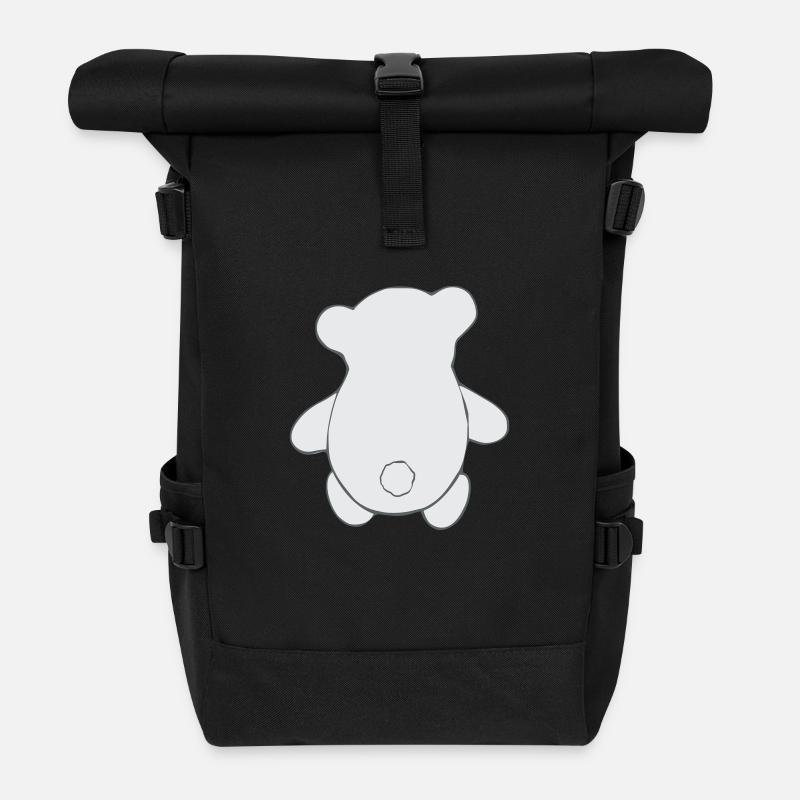 Baerchen3 die farbige Rueckseite - Rolltop Rucksack - Schwarz