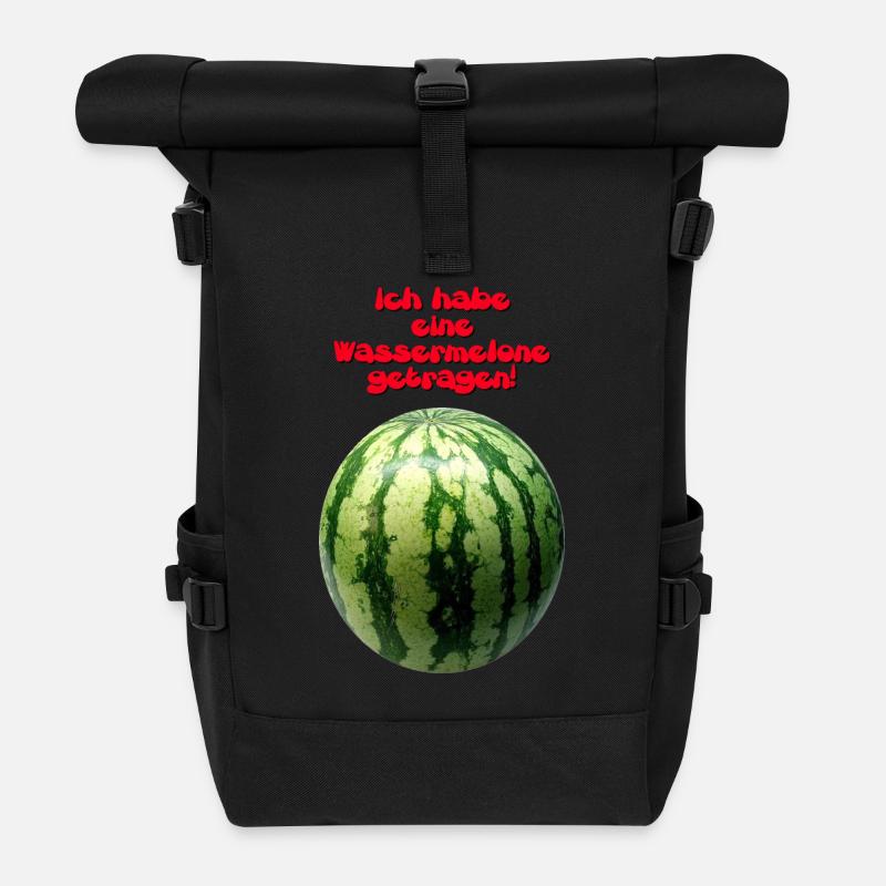 wassermelone getrage - Rolltop Rucksack - Schwarz
