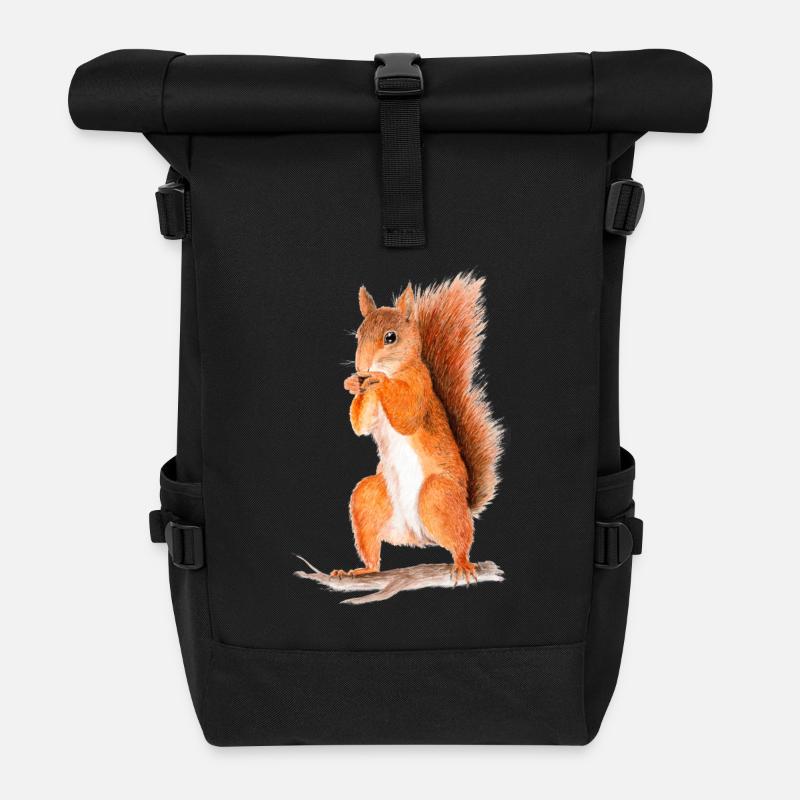 eichhörnchen - Rolltop Rucksack - Schwarz