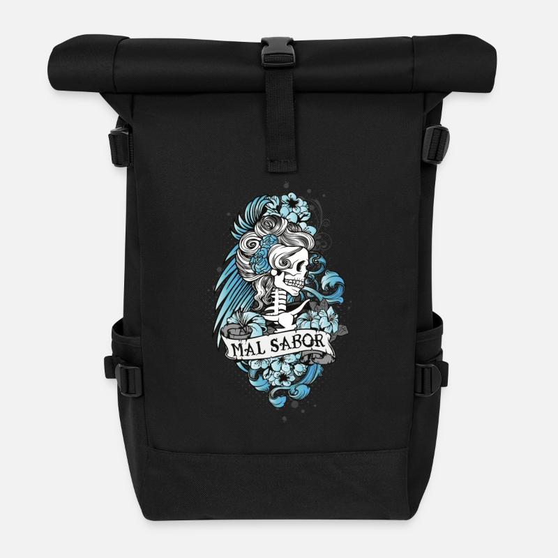Catrina Tattoo Design - Rolltop Rucksack - Schwarz