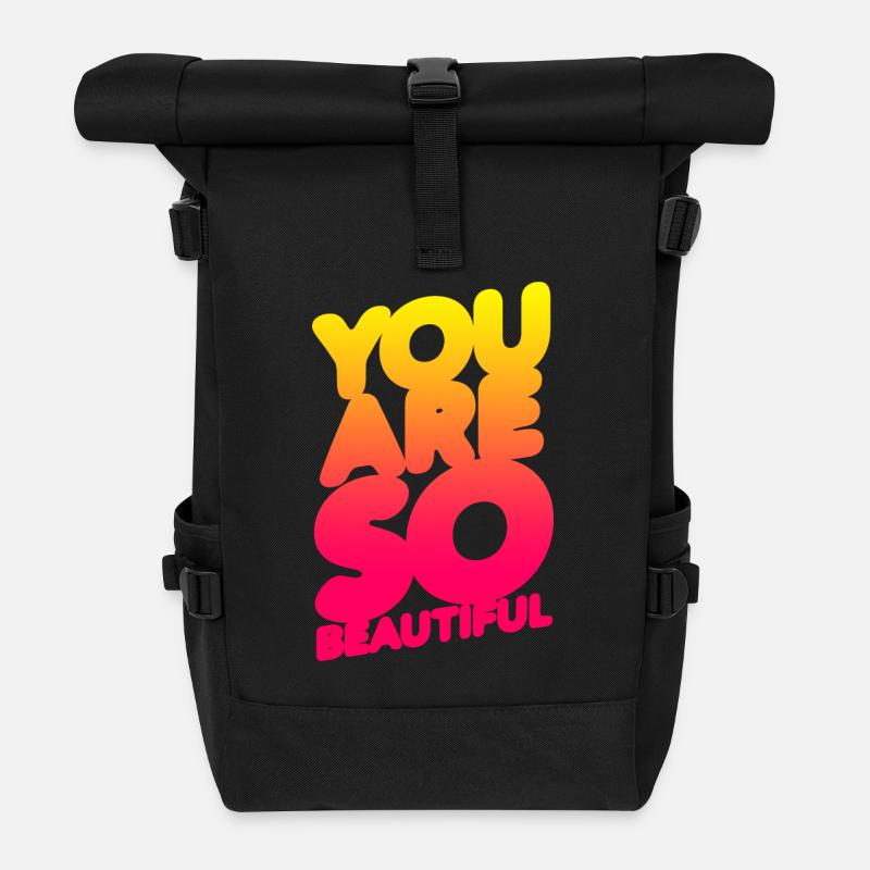 Du bist so schön (Gradation) - Rolltop Rucksack - Schwarz