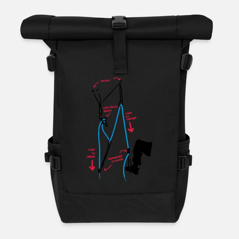 Escalade - Poulie de sauvetage copain - Sac à dos roll top - noir