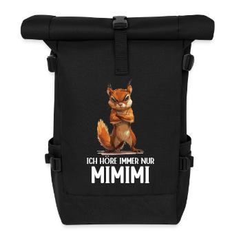Eichhörnchen Baumhörnchen Ich höre immer Mimimi - Rolltop Rucksack - Schwarz - Vorne