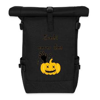 Zombi never dies - Roll Top Backpack - black - Front