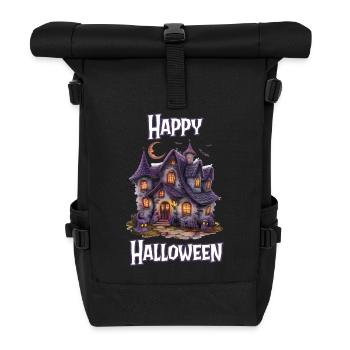 Halloween – Happy Halloween Spooky Haunted House - Roll Top Backpack - black - Front