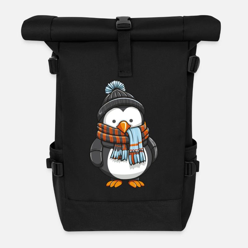 pinguin - Rolltop Rucksack - Schwarz