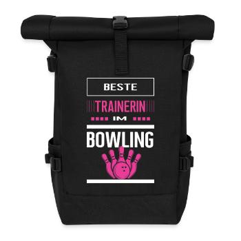 Beste Bowling Trainerin Bowlingtrainerin Bowlen - Rolltop Rucksack - Schwarz - Vorne