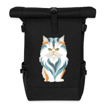 Cat Vector Art with Vibrant Colour Illustration - Roll Top Backpack - black - Front