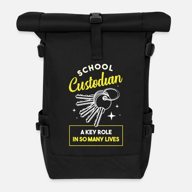 Schulhausmeister - Rolltop Rucksack - Schwarz