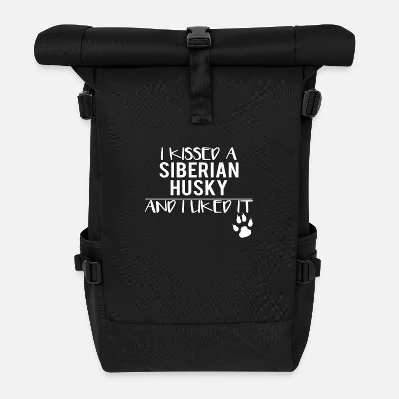 i embrassé un Husky de Sibérie - Sac à dos roll top - noir