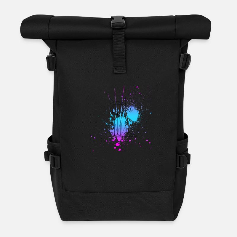 fox - Roll Top Backpack - black